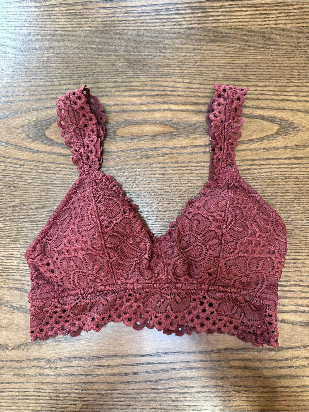 Lace Bralette - Wine Red